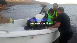 Dramático rescate de un gomón en el lago Ramos Mexía