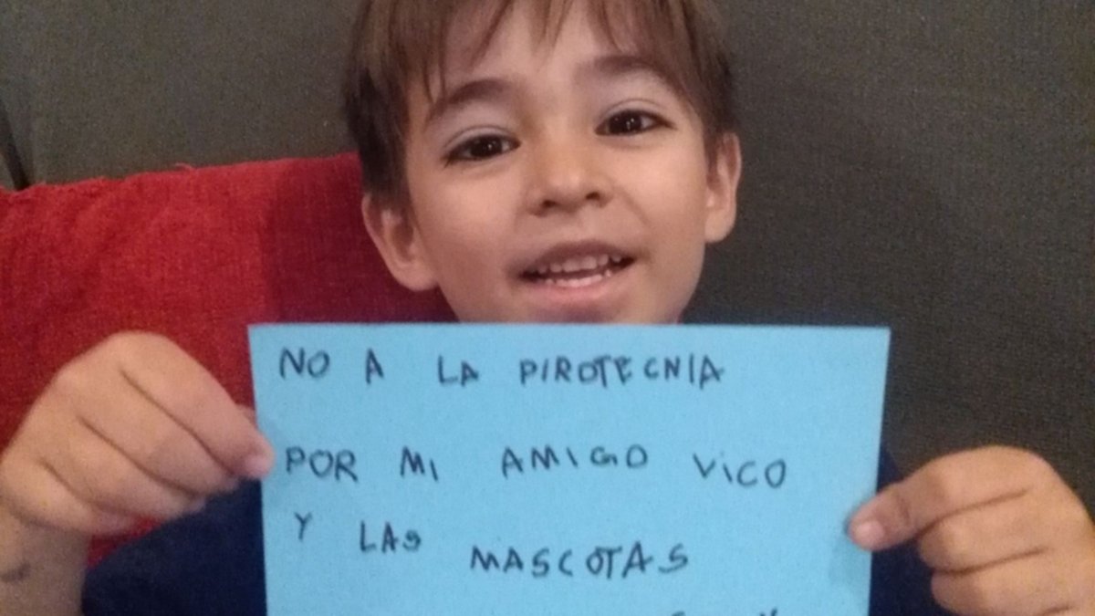 Con 6 años inició una cruzada en Cipolletti contra la pirotecnia
