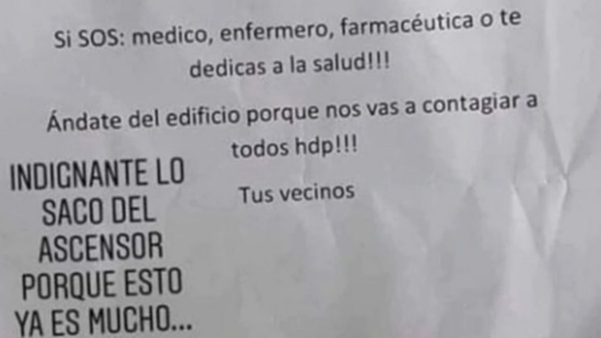 Cero empatía en el vecindario: “nos vas a contagiar a todos, hdp”