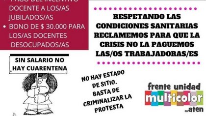 Desafiante, sector de ATEN realizará una protesta