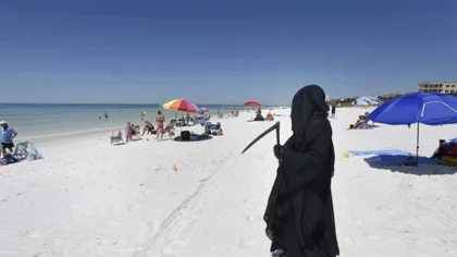 La Parca asustó a bañistas en las playas de Estados Unidos