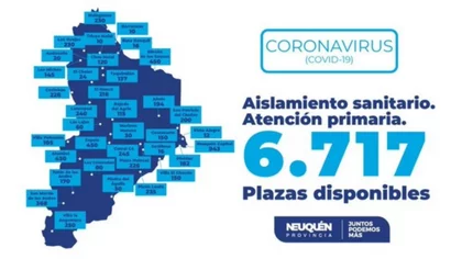 Neuquén tiene casi 7 mil plazas reservadas a COVID19