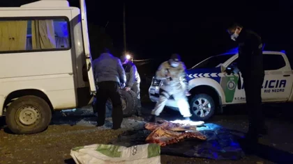 Peones rurales llevaban 200 kilos de carne en la camioneta