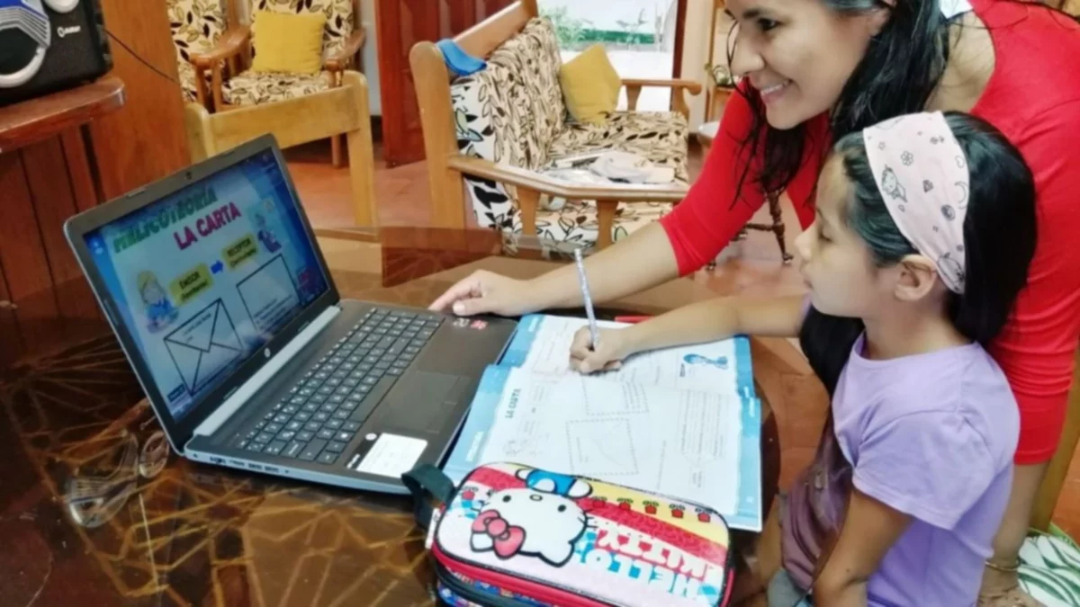 La pandemia obligó a los adultos a acompañar a los niños en clases
