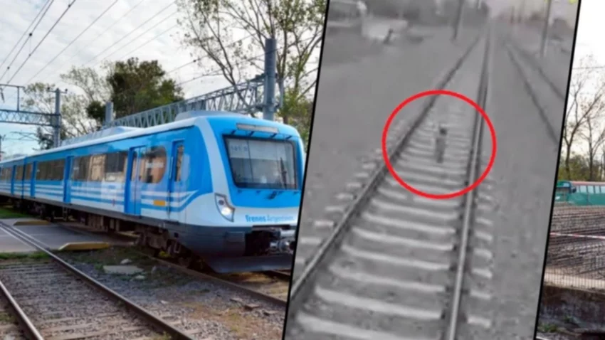 Milagro: el tren frenó a milímetros de aplastar a un niño