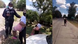 Pasó caminando la "frontera" con su hija enferma en brazos