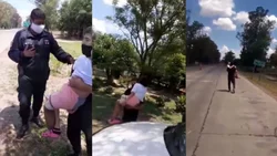 Pasó caminando la "frontera" con su hija enferma en brazos