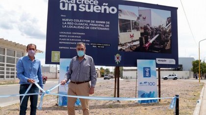 Gutiérrez empezó a acelerar, e inauguró obra en Centenario