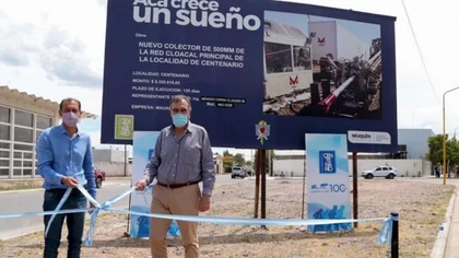 Gutiérrez empezó a acelerar, e inauguró obra en Centenario