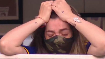 El llanto de Dalma en el festejo del gol de Boca