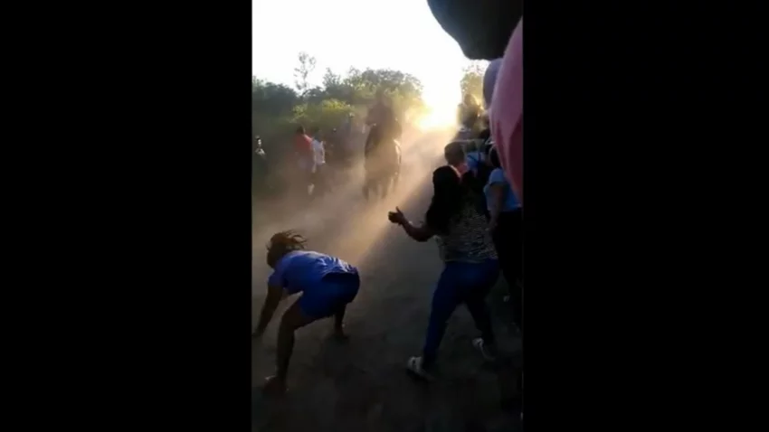 Fuerte video: La atropelló un caballo y está al borde de la muerte