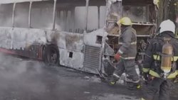 Se prendió fuego un colectivo Ko-Ko a la altura de Allen