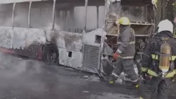 Se prendió fuego un colectivo Ko-Ko a la altura de Allen