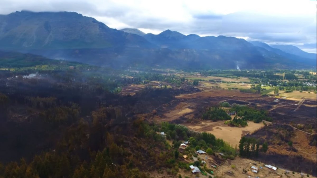 Con lluvia y todo, seguía el fuego en los bosques