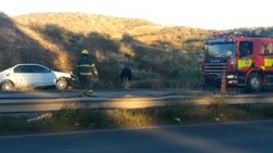 Autovuelco en Ruta 7: una mujer en grave estado