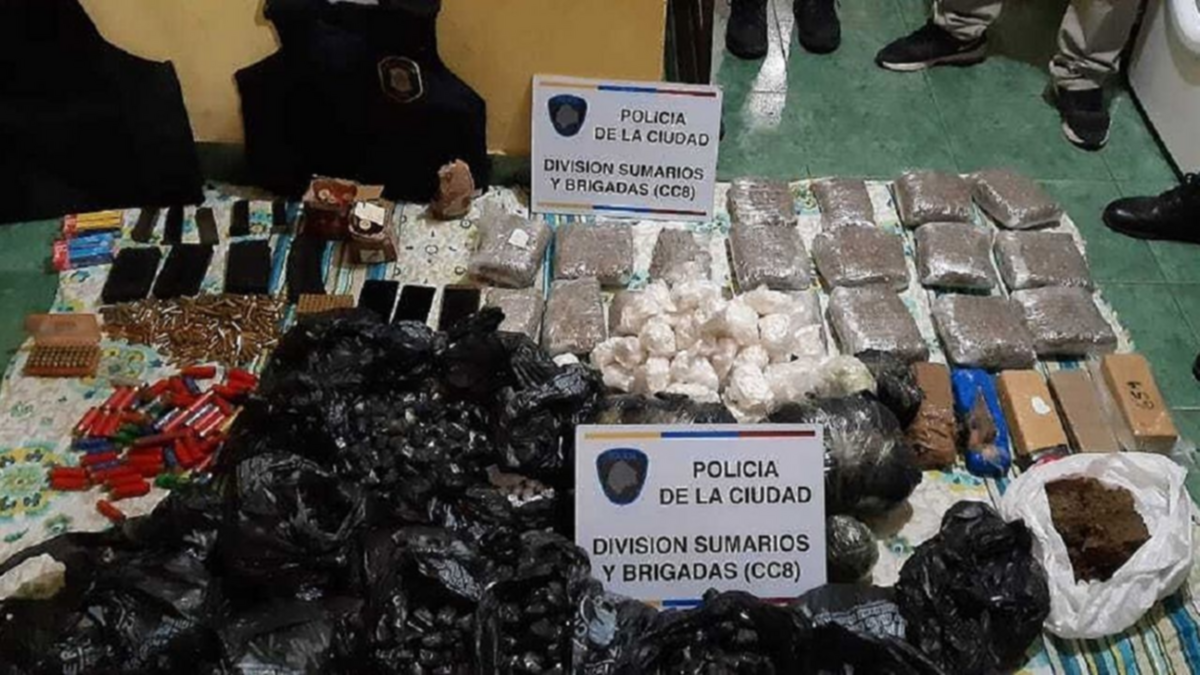 Kilos de cocaína y marihuana y armas, secuestran en Lugano