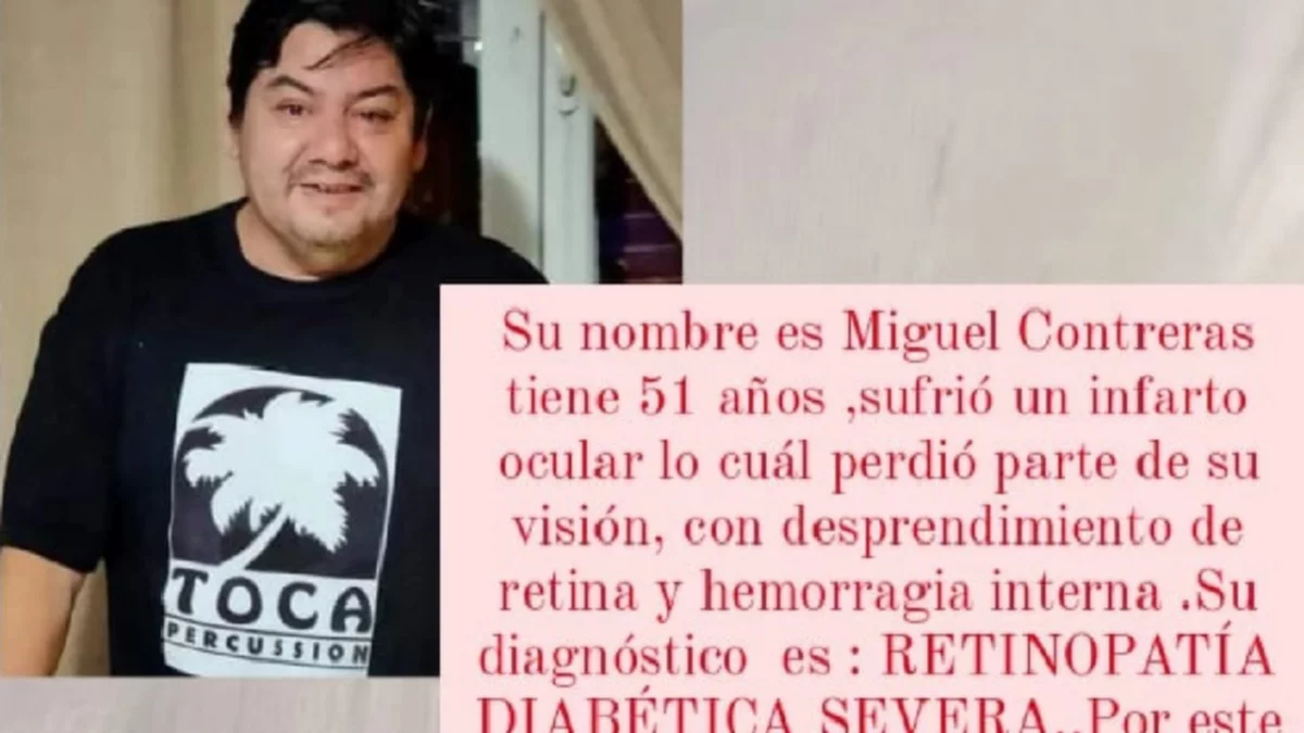 Debe juntar 800 mil pesos para no quedarse ciego