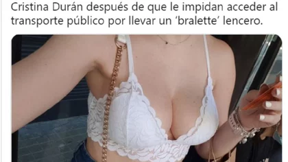 La obligaron a bajarse porque "estaba muy escotada"