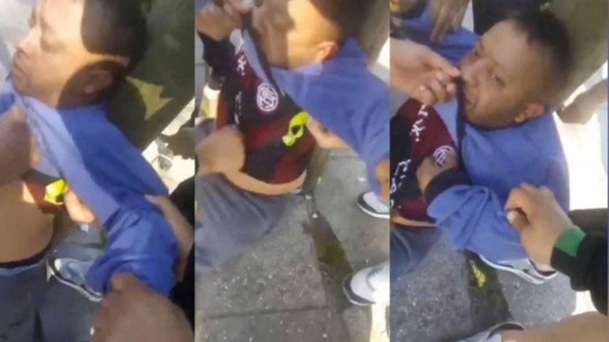 Ataron a un poste a un hincha de Lanús en Mar del Plata