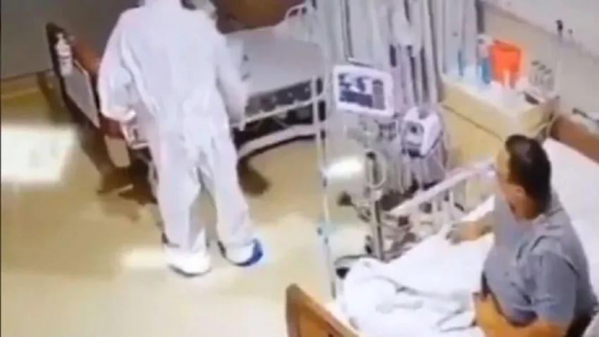 Video: confundió a un enfermero con un fantasma