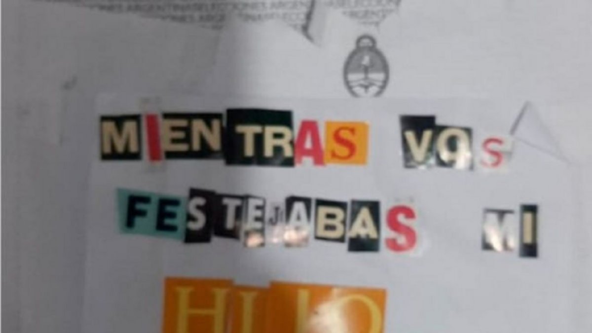 "Mientras vos festejabas, mí hijo moría solo"