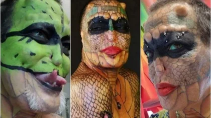 El hombre que se transformó en reptil da su último paso