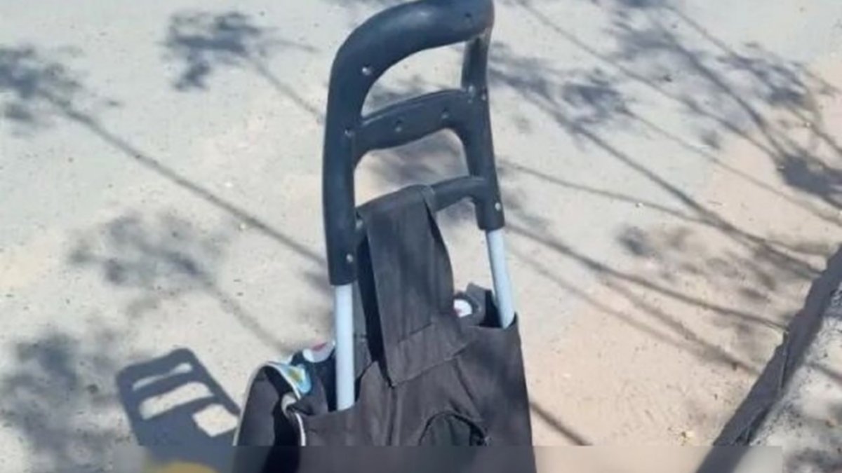 Iban de compras, con una tumbera en el carrito