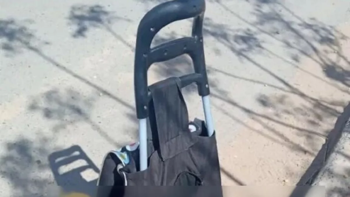Iban de compras, con una tumbera en el carrito
