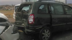 En control policial, choque en cadena en el tercer puente