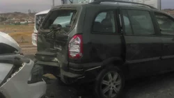 En control policial, choque en cadena en el tercer puente