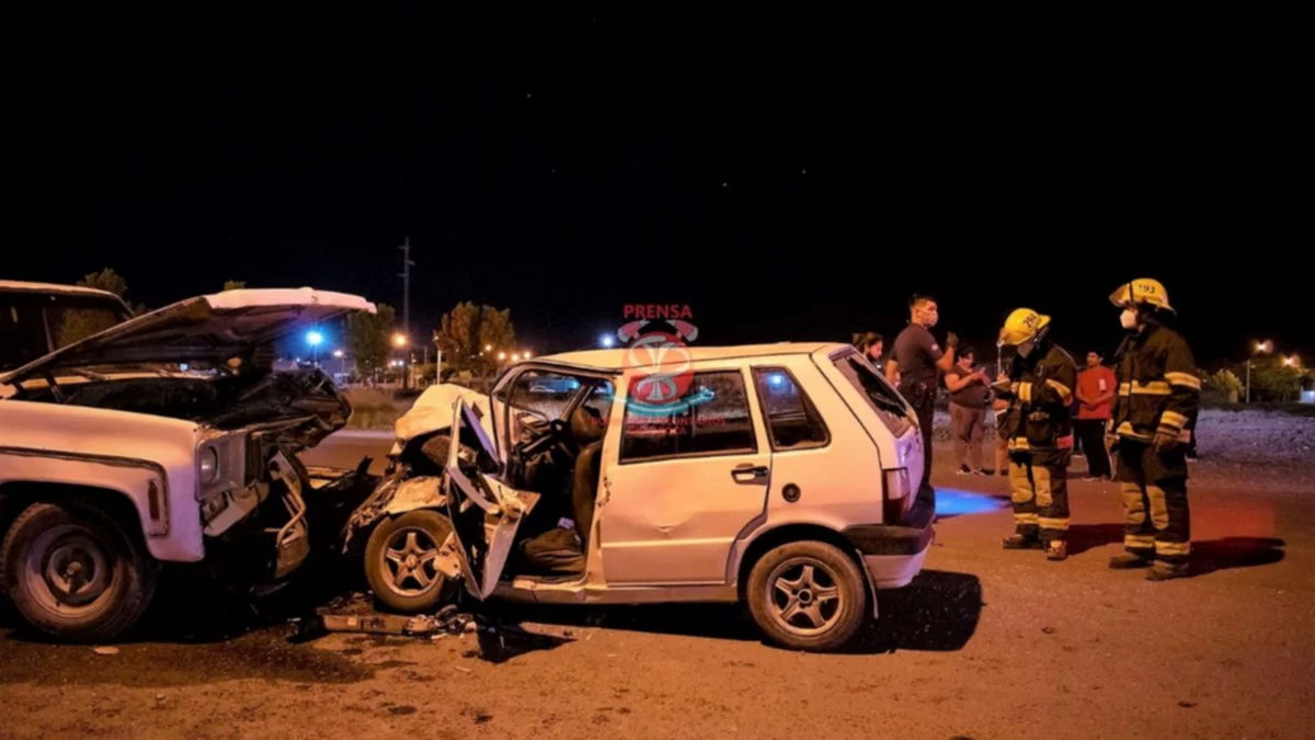 Un hombre quedó atrapado en su auto, tras chocar en Roca