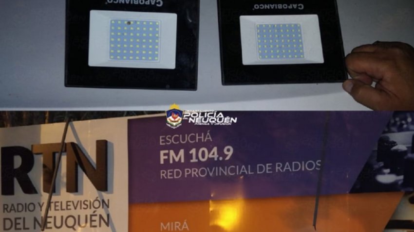 Destrozó un cartel para robar lámparas LED y fue detenido