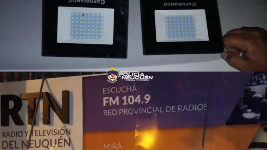 Destrozó un cartel para robar lámparas LED y fue detenido