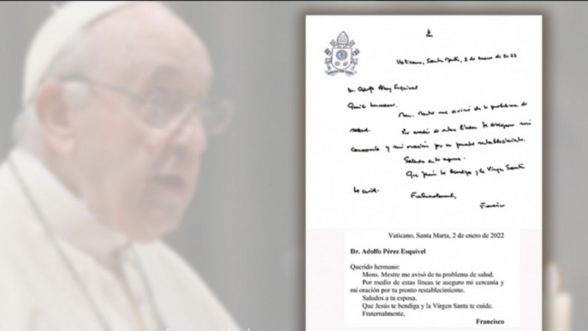 El Papa le envió un mensaje de aliento a Pérez Esquivel