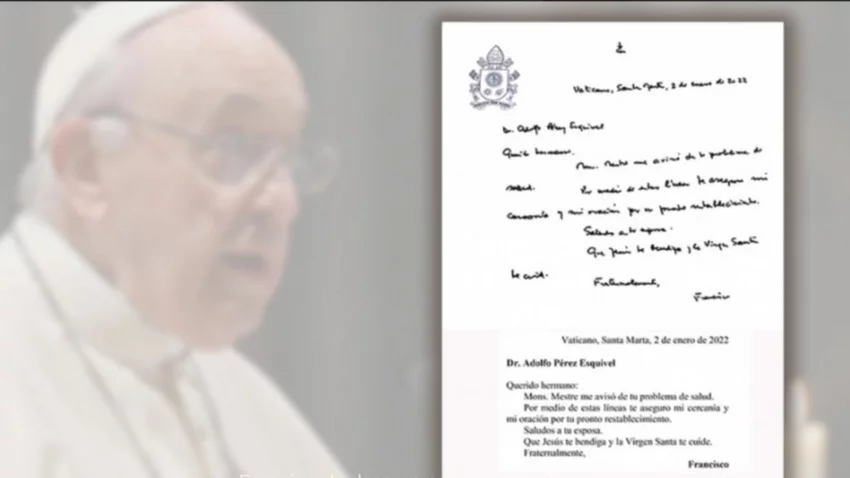 El Papa le envió un mensaje de aliento a Pérez Esquivel
