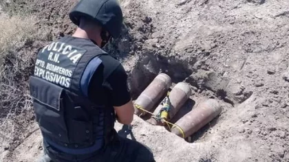 Detonaron tres piezas de artillería encontradas en una casa