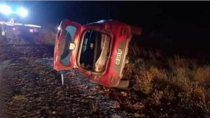 Volcaron por evitar un choque frontal contra una camioneta