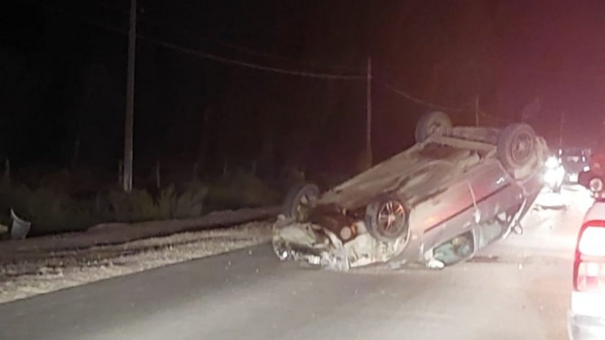 Un auto chocó contra un caballo y volcó en Ruta 7
