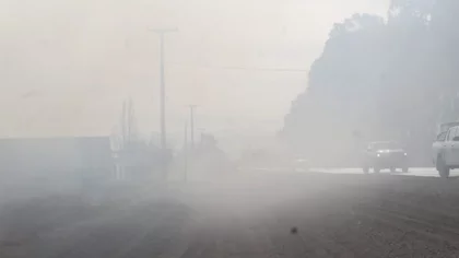 Menores prendieron fuego un baldío y taparon la Ruta 7 de humo