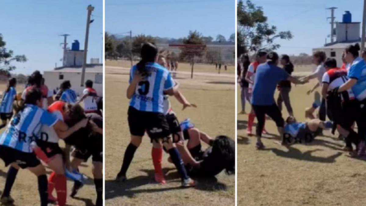 Partido de fútbol femenino terminó en batalla campal