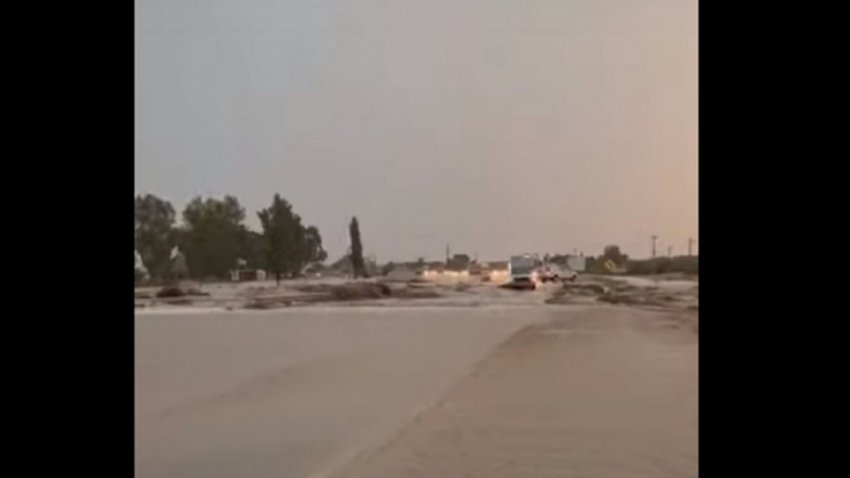 Una lluvia torrencial cortó la Ruta 22 en Choele Choel