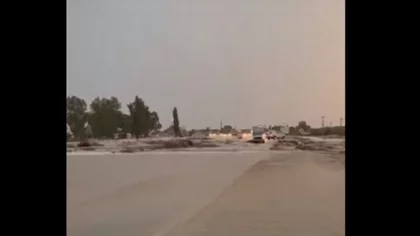 Una lluvia torrencial cortó la Ruta 22 en Choele Choel