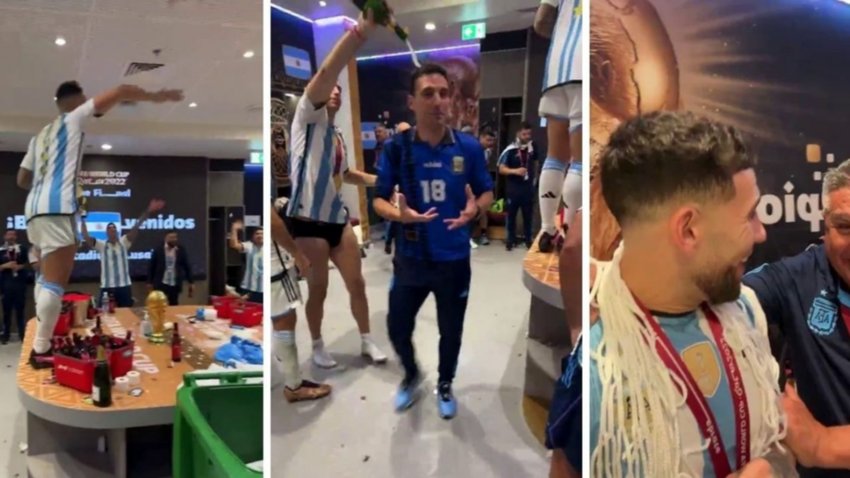 La intimidad del vestuario argentino luego de ganar la copa
