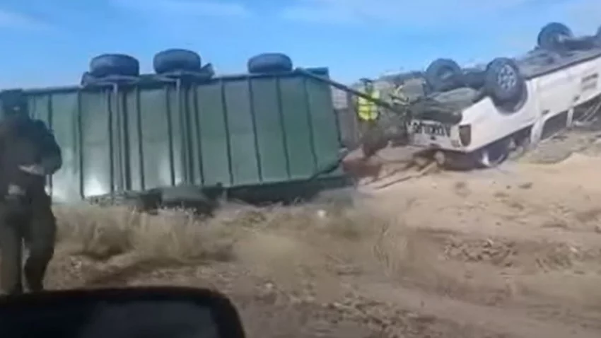 VIDEO: Impresionante vuelco en la Ruta 237