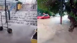 Diluvió en Las Grutas y todo quedó bajo agua