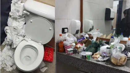 Después del finde largo los baños del Paso Cardenal Samoré colapsaron de mugre