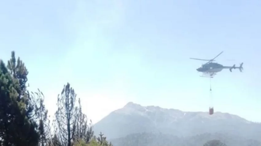 Incendio en Quillén: destacan trabajo del helicóptero provincial