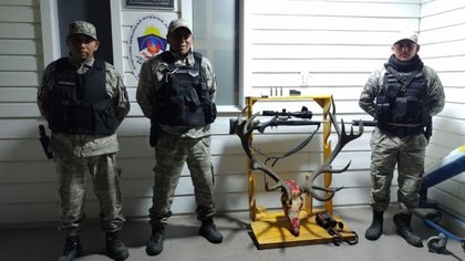 Los atraparon con armas de guerra y una cabeza de ciervo