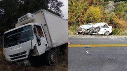 Un muerto en un brutal choque entre un auto y un camión