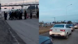 Congestionamiento en ruta 7 debido al corte de tránsito